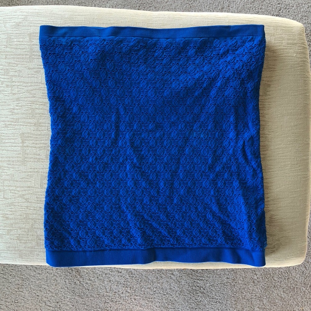 Free People Blue Honeycomb Tube Top